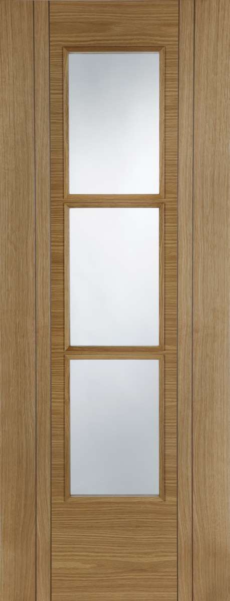 Oak Capri 3 Light Glazed FD30 Prefinished Internal Door - Mendes Doors