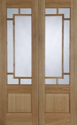 Oak Orient Glazed Rebated Pair (RHPO) Prefinished Internal Door - Mendes Doors