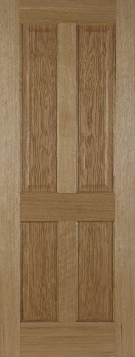 Oak 4 Panel Recessed Unfinished Internal Door - Mendes Doors