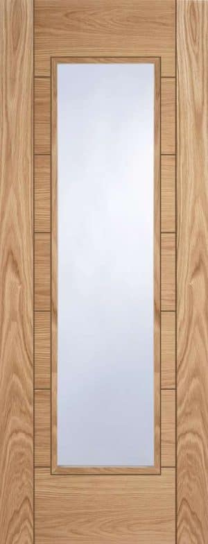 Oak Corsica 1 Light Glazed Semi Solid Prefinished Internal Door - Mendes Doors