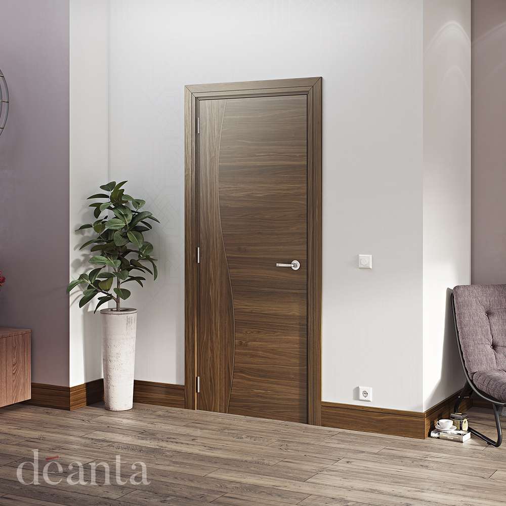 Cadiz Prefinished Walnut Internal Door FSC - Deanta Doors - Image 2