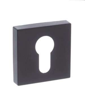 CleanTouch Anti-Bac Euro Escutcheon on Minimal Square Rose - Matt Black