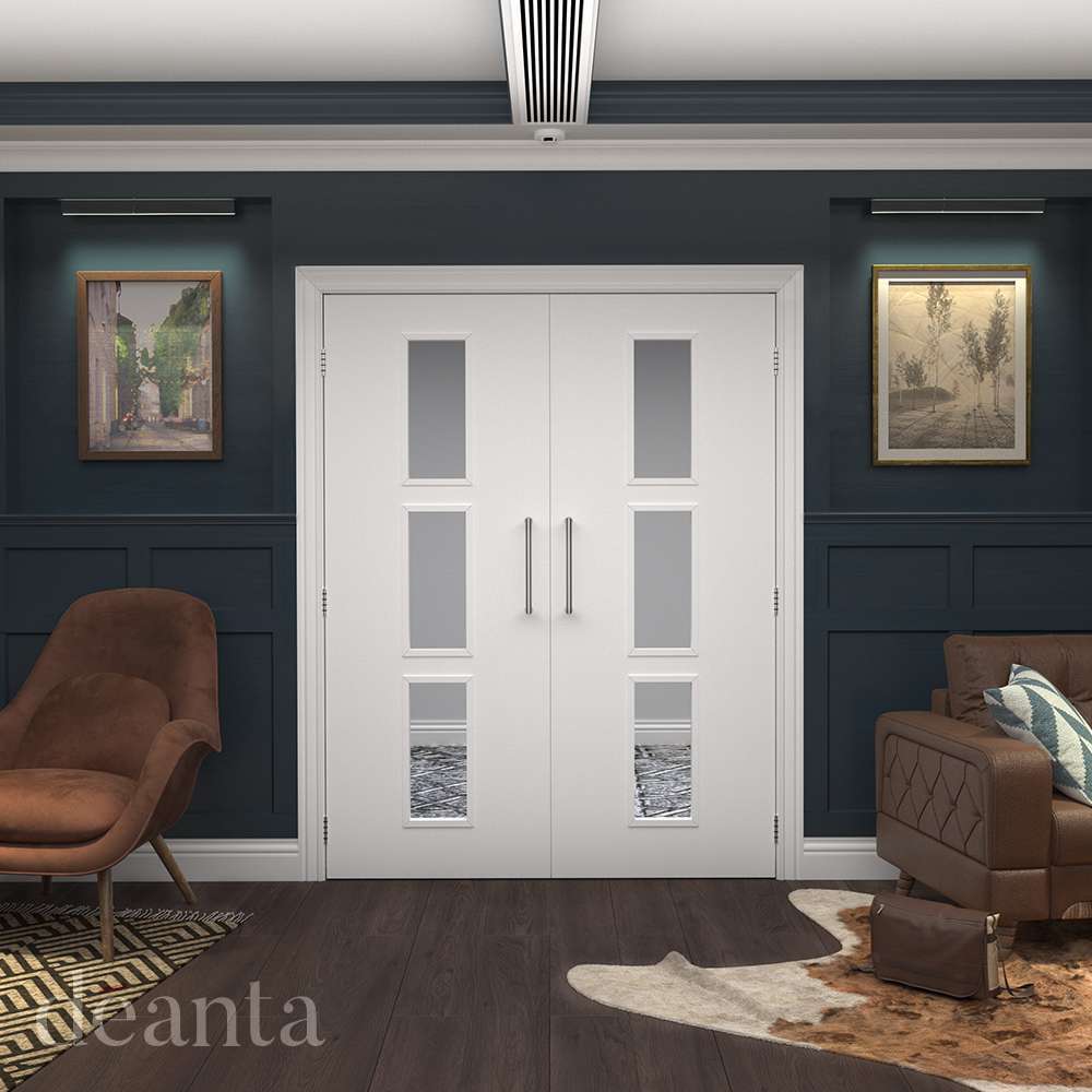 Flush White Primed FD30 Internal Door 25 Lipping - Deanta Doors - Image 2