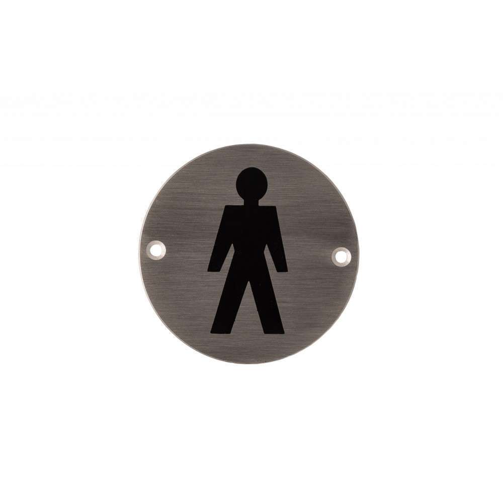 3.0" Round Steel Male Pictogram Sign - Deanta Doors