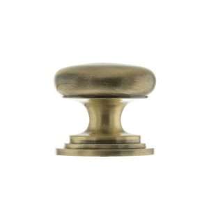 Old English Lincoln Solid Brass Victorian Knob 38mm on Concealed Fix - Antique Brass