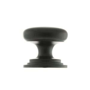 Old English Lincoln Solid Brass Victorian Knob 38mm on Concealed Fix - Matt Black