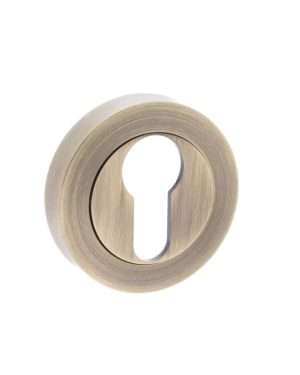 Old English Euro Escutcheon - Matt Antique Brass