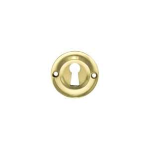 Old English Solid Brass Open Key Hole Escutcheon - Polished Brass