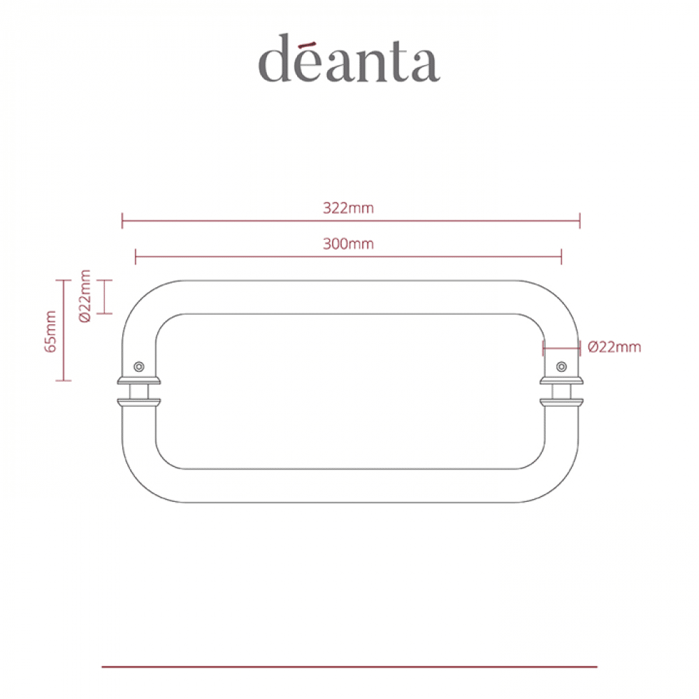 D-Pull Handle Satin Steel 22mmØ - Deanta Doors - Image 3