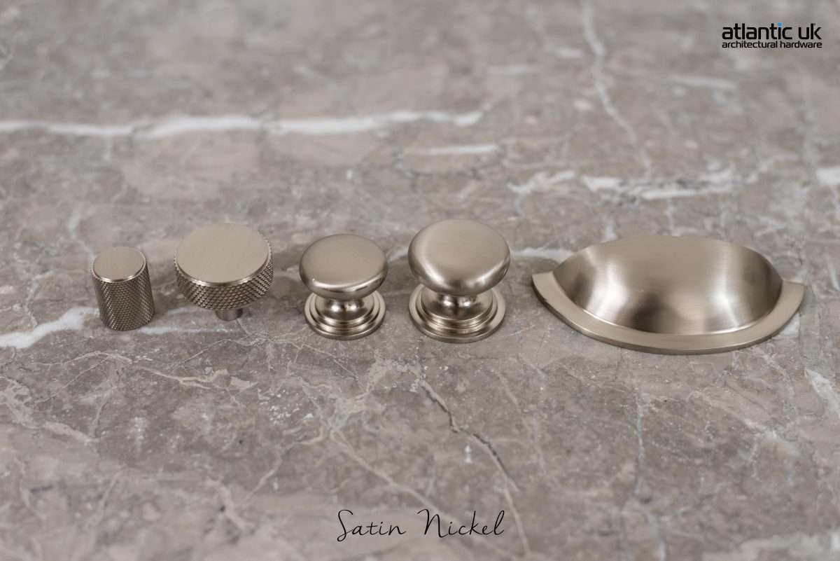 Old English Winchester Solid Brass Cabinet Cup Pull on Concealed Fix - Satin Nickel - Image 2