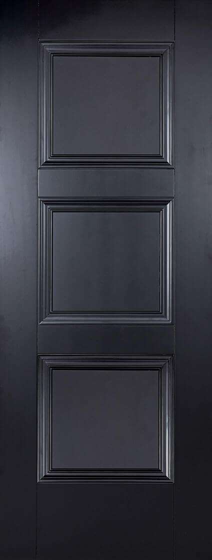 Amsterdam Primed Plus Black Internal Door - LPD Doors