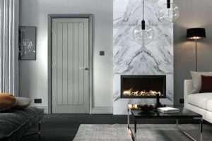 Vertical 5P Pre-Finished Grey internal Door - LPD Doors