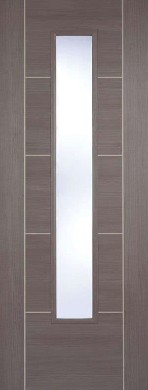 Vancouver Laminated Glazed Medium Grey Laminated Internal Door - LPD Doors