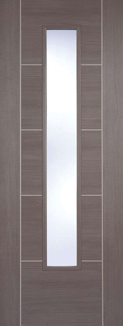 Vancouver Laminated Glazed Medium Grey Laminated Internal Door - LPD Doors