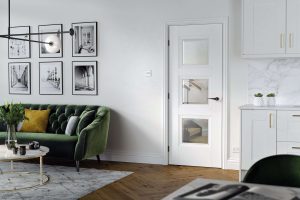 Amsterdam 3L Primed Plus White Internal Door - LPD Doors