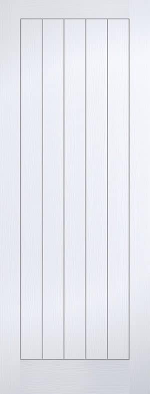 White Moulded Textured Vertical 5P Internal Door FD30 - LPD Doors