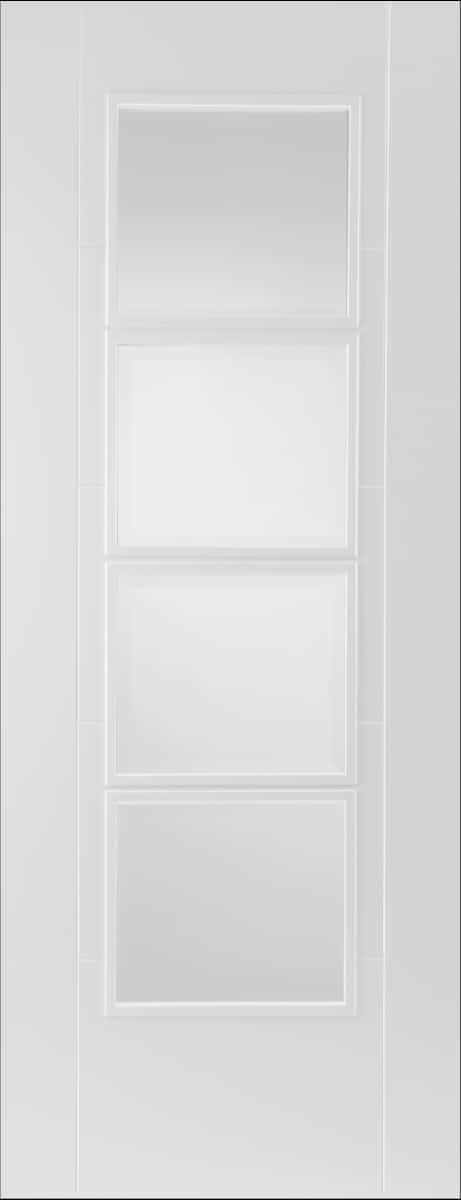 White Corsica 18G Light Obscure Glazed Internal Door FD30 Primed Trade - Mendes Doors