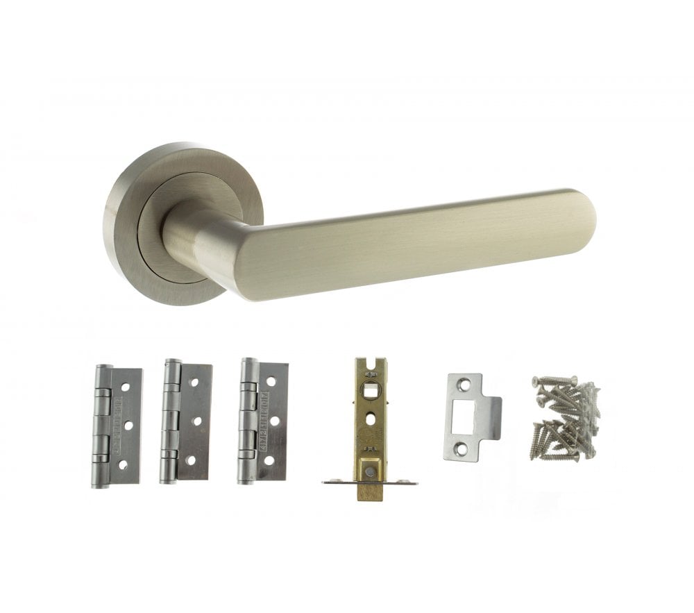 Atlantic Michigan Dorpac (3" Latch, 3"x2" Hingesx3) - Satin Nickel
