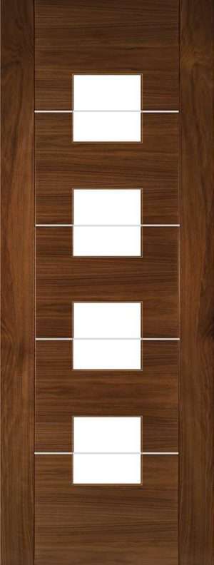 Valencia Prefinished Walnut Glazed Internal Door FSC - Deanta Doors
